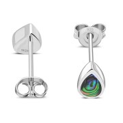 Abalone Shell Drop Silver Stud Earrings, e333